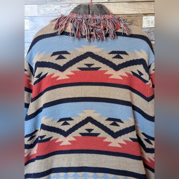 Margeaux & Ellie Aztec Fringed Cardigan Sweater - Picture 12 of 16
